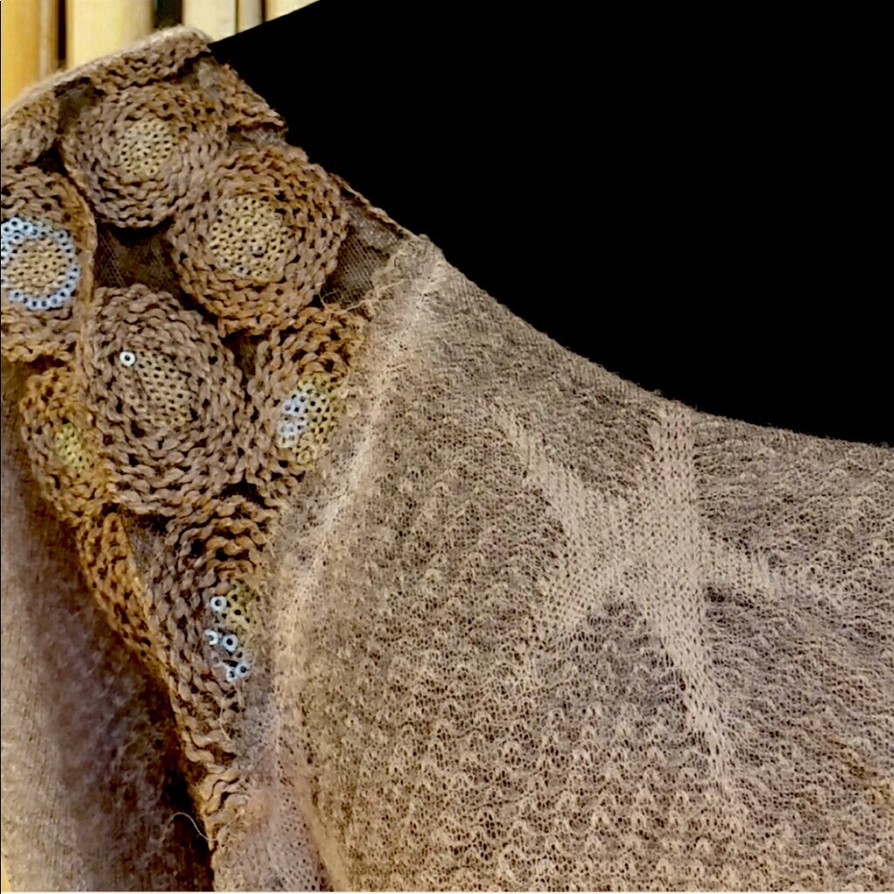 🌸SALE ENDS SUN🌸 NEW Cocoa Mohair Star Dress with Ruffle Hem Slip - Picture 5 of 10